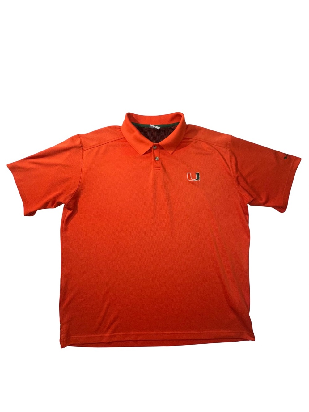Columbia Miami Hurricanes Polo Shirt Men’s XXL Orange Performance Golf